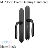 HOPPE HLS 9000 Sliding Door Handle Set with Verona Lever Fixed Dummy, Matte Black