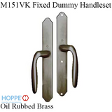 HOPPE HLS 9000 Sliding Door Handle Set with Verona Lever Fixed Dummy Oil Rubbed Brass