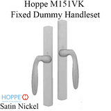 HOPPE HLS 9000 Sliding Door Handle Set with Verona Lever Fixed Dummy Satin Nickel