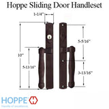 Hoppe HLS 9000 Sliding Door Handle-Set, M574/2165N Active Keyed - Rustic Umber