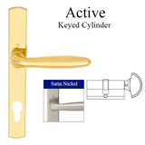 HOPPE MULTIPOINT LOCK HANDLESET, VERONA, M151/216N, SOLID BRASS - SATIN NICKEL, ACTIVE , 2094805