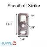 Strike Plate, PS0027N, Shootbolt.0.75 x 1.65- Stainless Steel