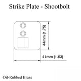 Strike Plate, PS0021L, Shootbolt.1.63 x 1.75 - Oil Rubbed Brass