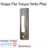 Blemished Strike Plate, PT0002N, Flat Tongue 1.30 x 4.57 - Antique Ni