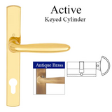 HOPPE MULTIPOINT LOCK HANDLESET, VERONA, M151/216N, SOLID BRASS - ANTIQUE BRASS, ACTIVE , 2131039