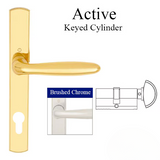 HOPPE MULTIPOINT LOCK HANDLESET, VERONA, M151/216N, SOLID BRASS - BRUSHED CHROME, ACTIVE
