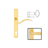 HOPPE MULTIPOINT LOCK HANDLESET, MUNCHEN, M112PL/216N, SOLID BRASS - RESISTA BRASS, INACTIVE