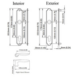 HOPPE FIXED DUMMY HANDLE SET, TORONTO M1020/374N, NO KEY NO THUMB-TURN - RESISTA BRASS , 2081545
