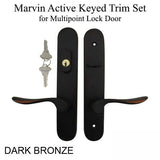 Marvin Active Keyed Hinged door trim, Multipoint Lock - Dark Bronze