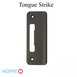 Strike Plate, PT0009N, Tongue curved lip 1.74 x 4.57 - Rustic Umber