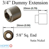 Hoppe Handle Extension, Dummy Trim 3/4" (20mm) w/ Bolt - Satin Nickel