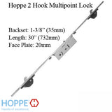 HOPPE MP LOCK, 2 HOOKS, 35MM SLIDING DOOR LOCK, 20MM FACE