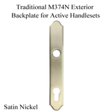 HOPPE TRADITIONAL EXTERIOR BACKPLATE M374N FOR ACTIVE HANDLESETS - SATIN NICKEL