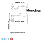Munchen Lever Handle for Right Handed Multipoint Lock Handlesets - Resista Brass, 2202811