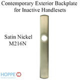 HOPPE Contemporary Exterior Backplate M216N for Inactive Handlesets - Satin Nickel