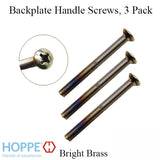 Handle Screws, 3 pack - 1-3/4 inch thick Door, M5 x 50mm - Bright Brass