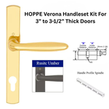 HOPPE Verona Handleset Kit For 3” to 3-1/2” Thick Doors , Rustic Umber