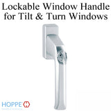 London Lockable TBT Handle for Tilt &amp; Turn Windows - Made of Aluminum - Silver