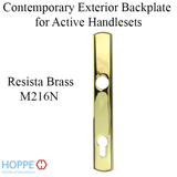 HOPPE Contemporary Exterior Backplate M216N for Active Handlesets - Resista Brass