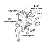 L Handle and Locking Unit for Garage Door - Chrome