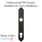 HOPPE TRADITIONAL EXTERIOR BACKPLATE M374N FOR ACTIVE HANDLESETS - RUSTIC UMBER