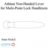 Athinai Non-Handed Lever Handle for Multipoint Lock Handlesets - Satin Nickel