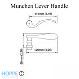 Munchen Lever Handle for Left Handed Multipoint Lock Handlesets - Antique Nickel