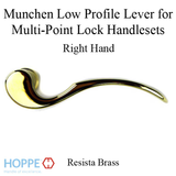 Munchen Low-Profile Lever Handle for Right Handed Multipoint Lock Handlesets - Resista Brass, 2237301