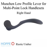 Munchen Low-Profile Lever Handle for Right Handed Multipoint Lock Handlesets - Rustic Umber