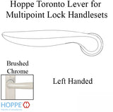 Toronto Lever Handle for Left Handed Multipoint Lock Handlesets - Resista Brushed Chrome