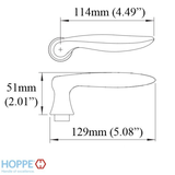 Hoppe Toronto Dummy Lever with Square base and Hole, Left Hand - Satin Nickel