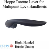 Toronto Lever Handle for Right Handed Multipoint Lock Handlesets - Rustic Umber