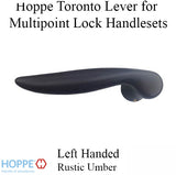 Toronto Lever Handle for Left Handed Multipoint Lock Handlesets - Rustic Umber