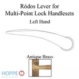 Ródos Lever Handle for Left Handed Multipoint Lock Handlesets - Antique Brass