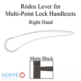 Ródos Lever Handle for Right Handed Multipoint Lock Handlesets - Matte Black