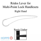 Ródos Lever Handle for Right Handed Multipoint Lock Handlesets - Rustic Umber