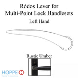 Ródos Lever Handle for Left Handed Multipoint Lock Handlesets - Rustic Umber