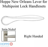 New Orleans Lever Handle for Right Handed Multipoint Lock Handlesets - Satin Nickel