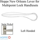 New Orleans Lever Handle for Left Handed Multipoint Lock Handlesets - Satin Nickel