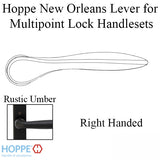 New Orleans Lever Handle for Right Handed Multipoint Lock Handlesets - Rustic Umber