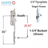 Hoppe Multipoint 1.77" Backset Manual Gear with Tongue Bottom Extension