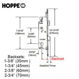 Hoppe Multipoint 1.77" Backset Manual Gear with Tongue Bottom Extension