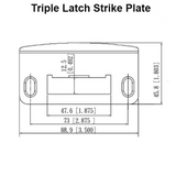 STRIKE PLATE, MULTIPOINT LOCK TRIPLE LATCH - STAINLESS STEEL