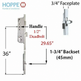 HOPPE 20MM MANUAL 45/92 GEAR, TONGUE @ 29.65", 1/2" D/B, 36" HH - 2332341