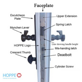 Hoppe Multipoint 1.77" Backset Manual Gear with Tongue Bottom Extension 20mm Faceplate width