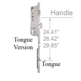 Hoppe Multipoint 1.77" Backset Manual Gear with Tongue Bottom Extension 20mm Faceplate width