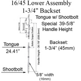 16mm Manual Tongue-Shootbolt 45/92 Gear, Tongue @ 24.40", 39.62" Handle Height