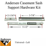 Andersen Perma-Shield Casement Windows - Sash Support Hardware Kit - Universal - Left