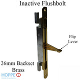Inactive Flushbolt Rod, 26mm Backset, Flip Lever - Brass