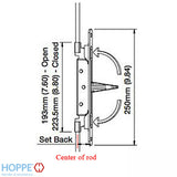 Inactive Flushbolt Rod, 26mm Backset, Flip Lever - Brass